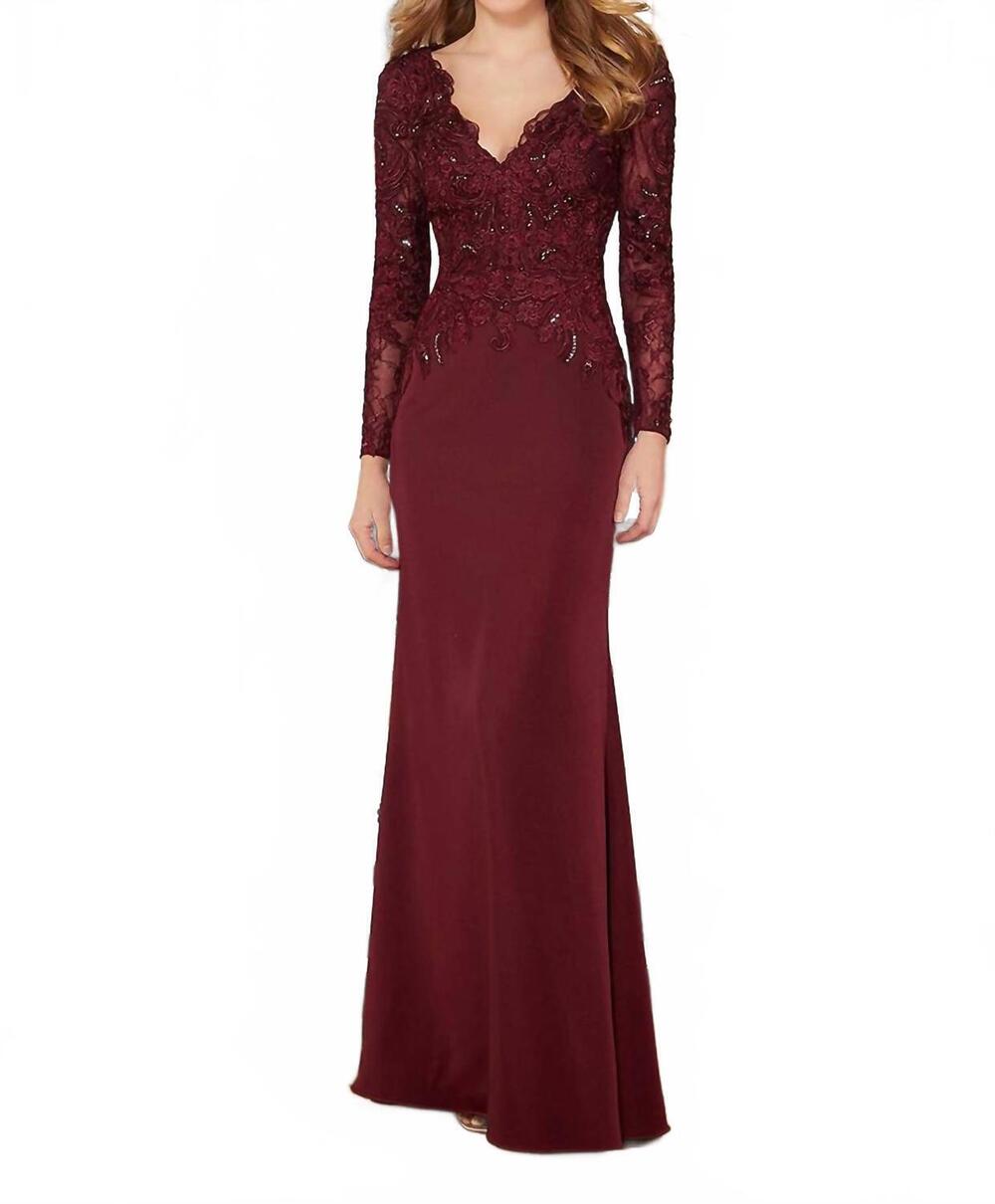 NEW MGNY evening gown in wine